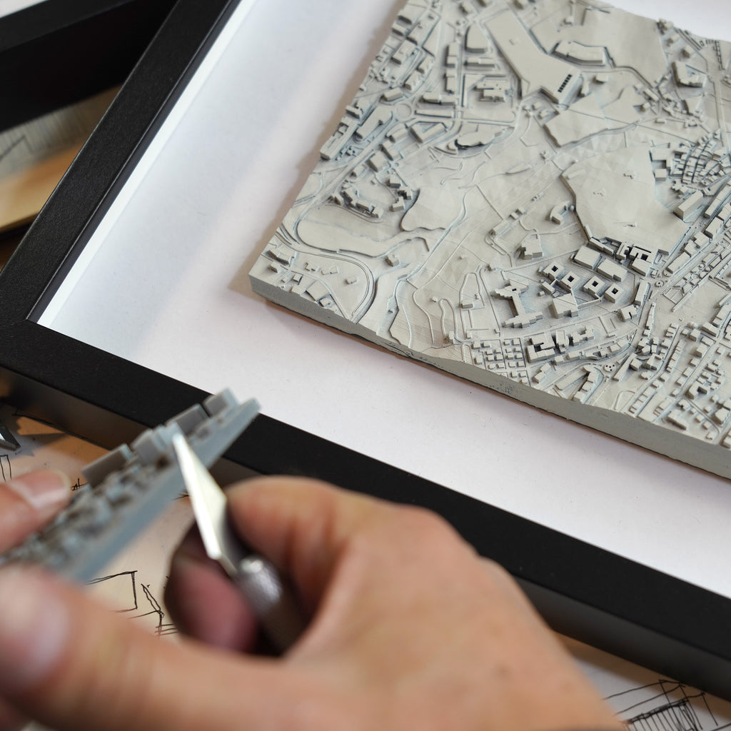 Personalized 3D map artwork – detailed terrain