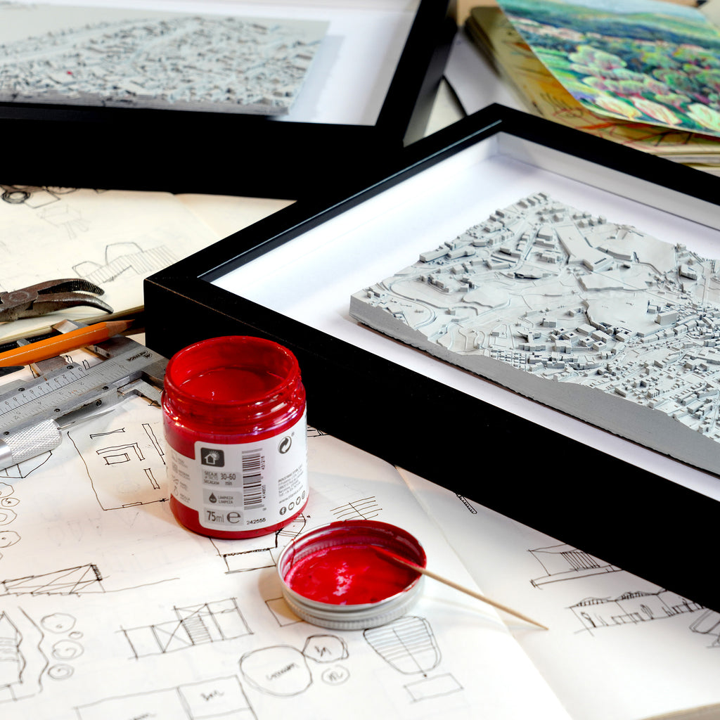 Personalized 3D map artwork – detailed terrain