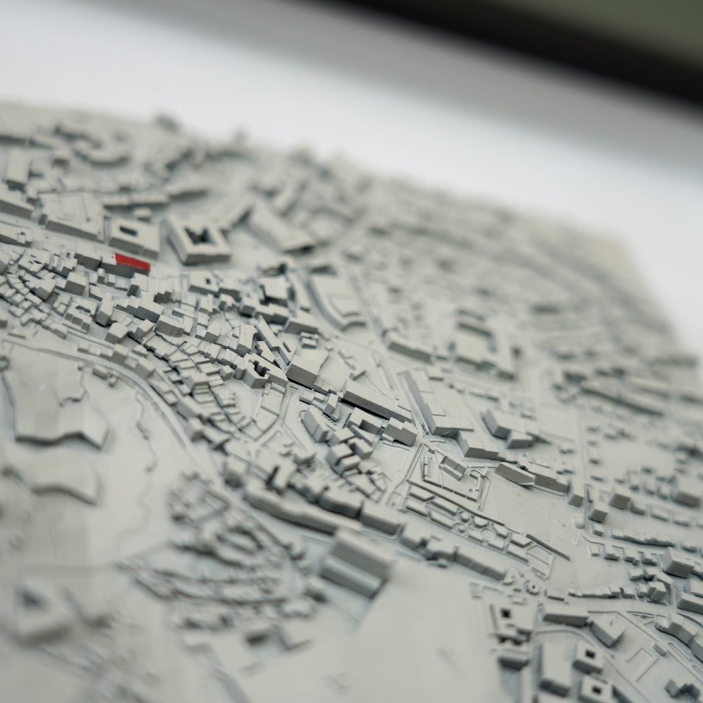Personalized 3D map artwork – detailed terrain