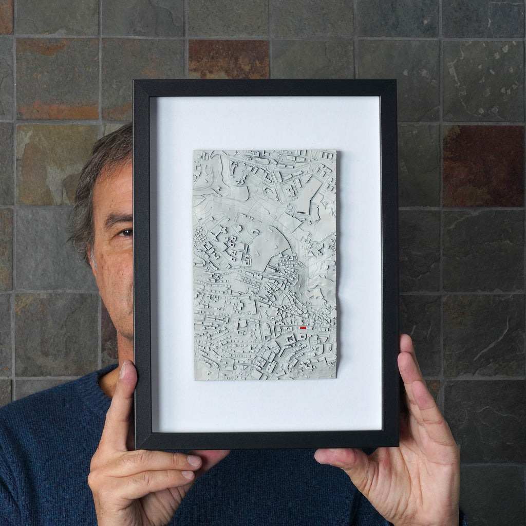 Framed custom location 3d map — wall art